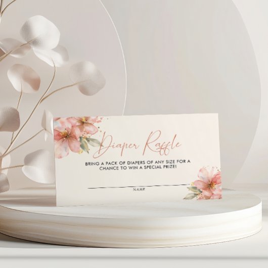 Baby in Bloom Luier Raffle Baby shower Bloemen Informatiekaartje