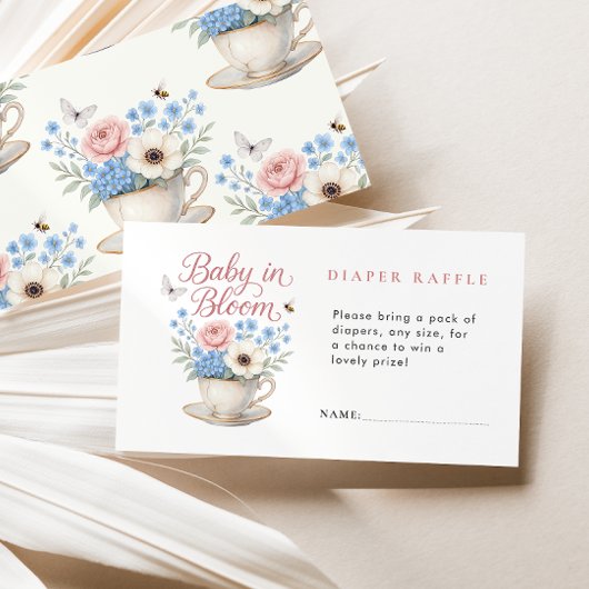 Baby in Bloom Luier Raffle Baby shower Informatiekaartje