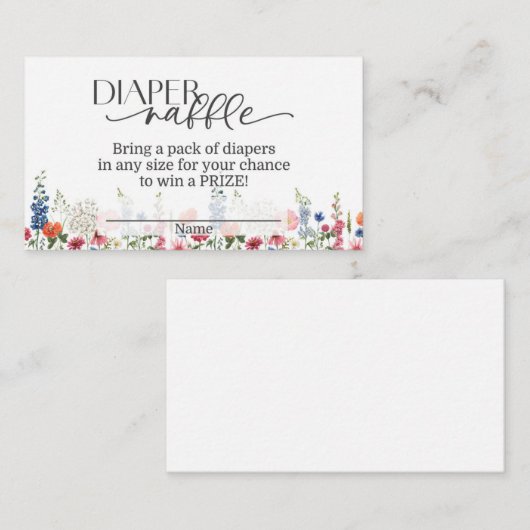 Baby in Bloom Luier Raffle Kaart (Voorkant / Achterkant)