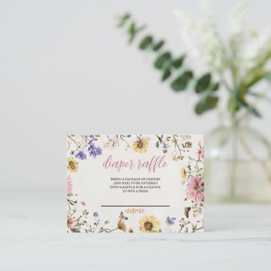 Baby in Bloom Luier Raffle Ticket (Staand voorkant)