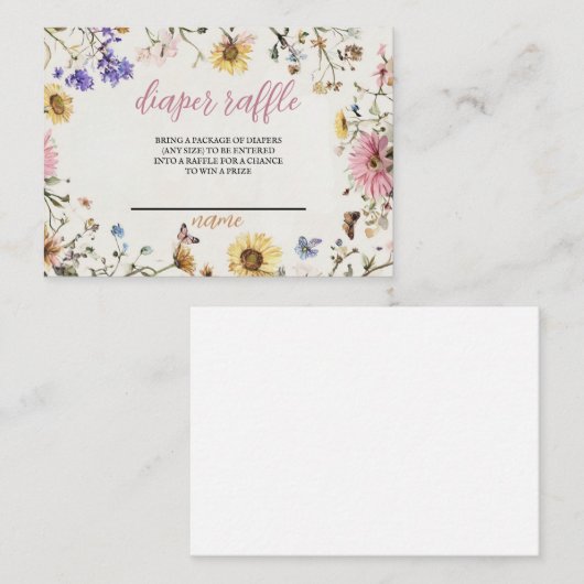 Baby in Bloom Luier Raffle Ticket (Voorkant / Achterkant)