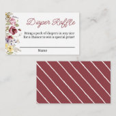 Baby in Bloom Luier Raffle Ticket Informatiekaartje (Voorkant / Achterkant)