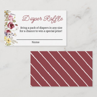 Baby in Bloom Luier Raffle Ticket Informatiekaartje