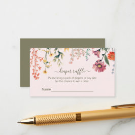 Baby in Bloom Luier Raffle Tickets Behuizing Informatiekaartje