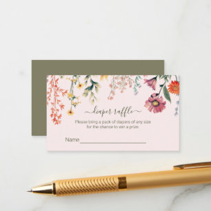 Baby in Bloom Luier Raffle Tickets Behuizing Informatiekaartje