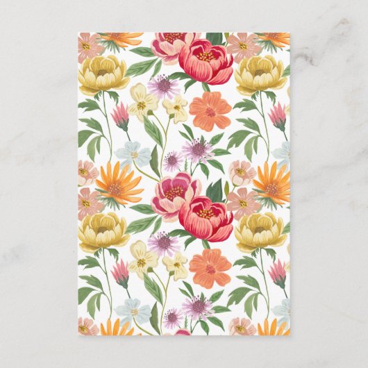 Baby in Bloom Luier Raffle Zomer Bloementuin Informatiekaartje (Achterkant)