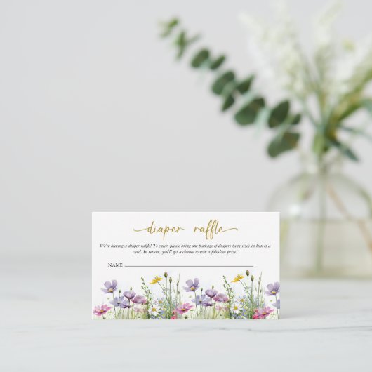 Baby in Bloom | Luierspoel Baby shower van Floral Informatiekaartje (Staand voorkant)