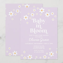 Baby in Bloom Madelief Lavendel Retro Baby Shower Kaart