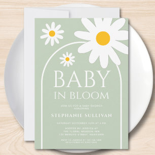 Baby in Bloom Madeliefjesgroene Baby Shower Kaart