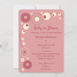 Baby in Bloom Mauve Roze Meisje Baby shower Kaart