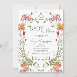 Baby in Bloom Meadow Flowers Watercolor Kaart