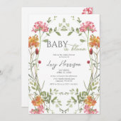 Baby in Bloom Meadow Flowers Watercolor Kaart (Voorkant / Achterkant)