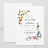 Baby in Bloom Meadow Wildflowers Shower Kaart (Voorkant / Achterkant)