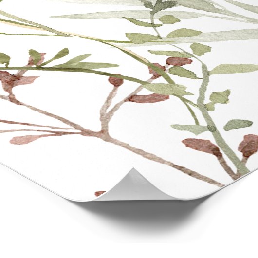 Baby in Bloom Meisje Baby shower Welkom Poster (Hoek)