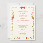 Baby In Bloom Met de Hand Getekende Bloemboog Baby Kaart (Voorkant)