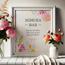 Baby In Bloom Mimosa Bar Sign Foto Afdruk