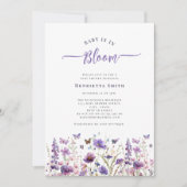 Baby in bloom minimal waterverf baby shower kaart (Voorkant)