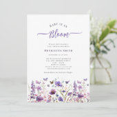 Baby in bloom minimal waterverf baby shower kaart (Staand voorkant)