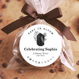 Baby in Bloom Minimalist Crystal Floral Ronde Sticker