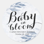 Baby in Bloom / Modern Baby shower Pinback Button Ronde Sticker (Voorkant)