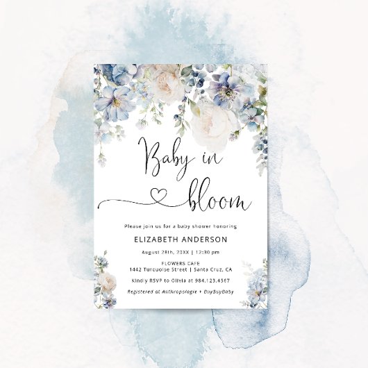 Baby in Bloom Modern Floral Baby Shower Kaart