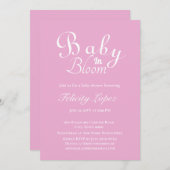 Baby in Bloom Modern Roze Kaart (Voorkant / Achterkant)