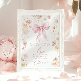 Baby in Bloom Momosa bar Roze Strik Poster