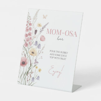 Baby in Bloom Momosa Wilde Bloemen Bord Reclamebord Met Voetstuk