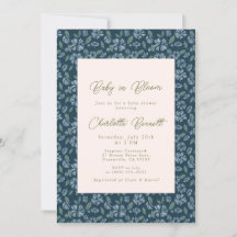 Baby in Bloom Navy Blue Floral Baby shower