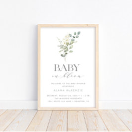 Baby in Bloom Neutraal Baby shower Welkom Poster