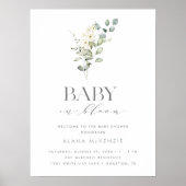Baby in Bloom Neutraal Baby shower Welkom Poster (Voorkant)