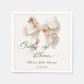 Baby in Bloom Neutral Floral Bow Baby shower Servet (Voorkant)