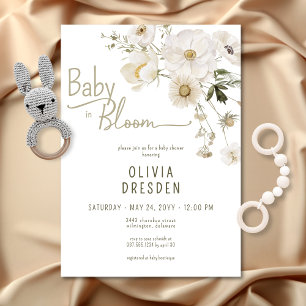 Baby in Bloom Neutral Wildflower Baby shower Kaart