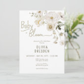 Baby in Bloom Neutral Wildflower Baby shower Kaart (Staand voorkant)