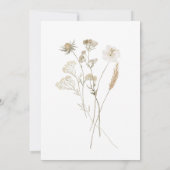 Baby in Bloom Neutral Wildflower Baby shower Kaart (Achterkant)