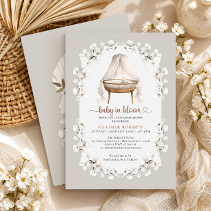 Baby in Bloom Neutrale Bloemen Baby Shower Kaart