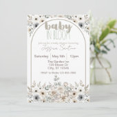 Baby in Bloom neutrale tinten baby shower Kaart (Staand voorkant)