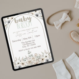 Baby in Bloom neutrale tinten baby shower Kaart