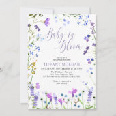 Baby in Bloom Paars Baby shower van wilde bloem Kaart (Voorkant)
