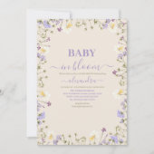 Baby in Bloom Paars Baby shower van wilde bloem Kaart (Voorkant)