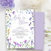 Baby in Bloom Paars Baby shower van wilde bloem Kaart