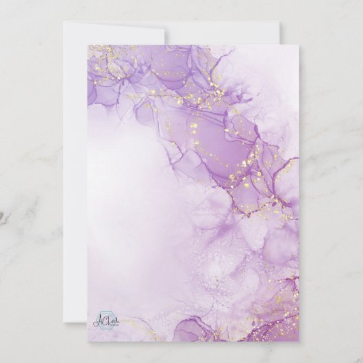 Baby in Bloom Paars Floral Baby shower Invitation Kaart (Achterkant)