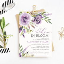 Baby in Bloom Paars Roos Floral Baby shower