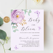 Baby in Bloom paarse rozen vlinder Baby shower