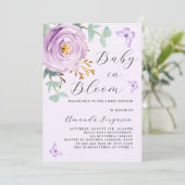Baby in Bloom paarse rozen vlinder Baby shower Kaart (Staand voorkant)