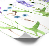 Baby in Bloom Paarse Wilde Bloembalk Poster (Hoek)