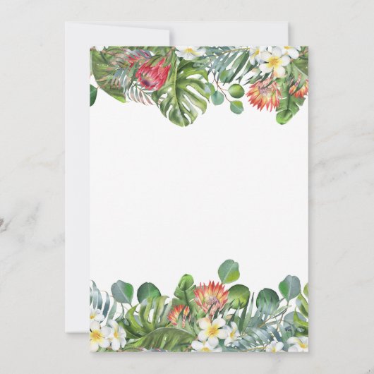 Baby in Bloom Palm Greenery Tropical Floral Shower Kaart (Achterkant)