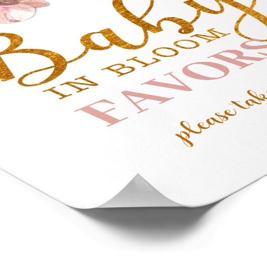 Baby in Bloom Pampas Favoriete teken Bloemen Poster (Hoek)