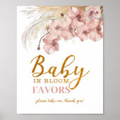 Baby in Bloom Pampas Favoriete teken Bloemen Poster (Voorkant)