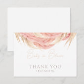 Baby in Bloom Pampas Grass Baby shower Bedankkaart (Voorkant / Achterkant)